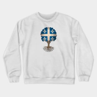 Tree of Life with Quebec Flag Crewneck Sweatshirt